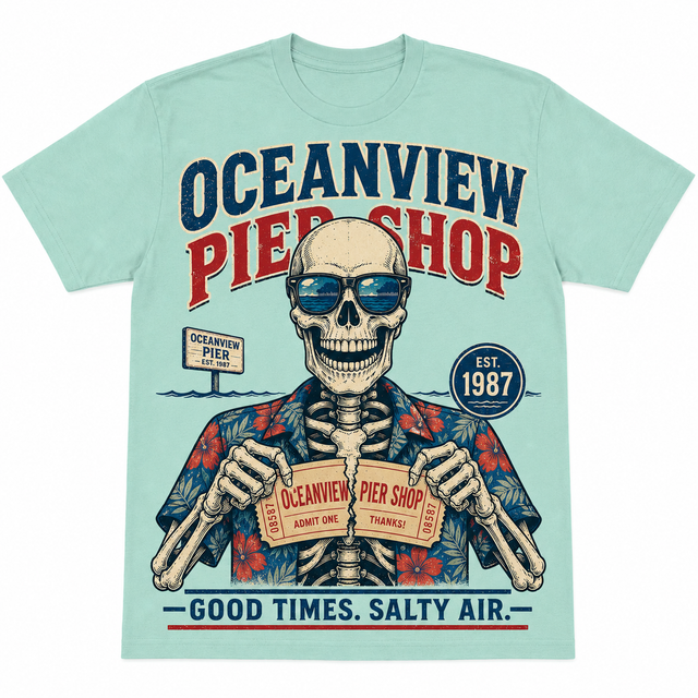 Surf Oceanview Pier Shop Cotton T-Shirt