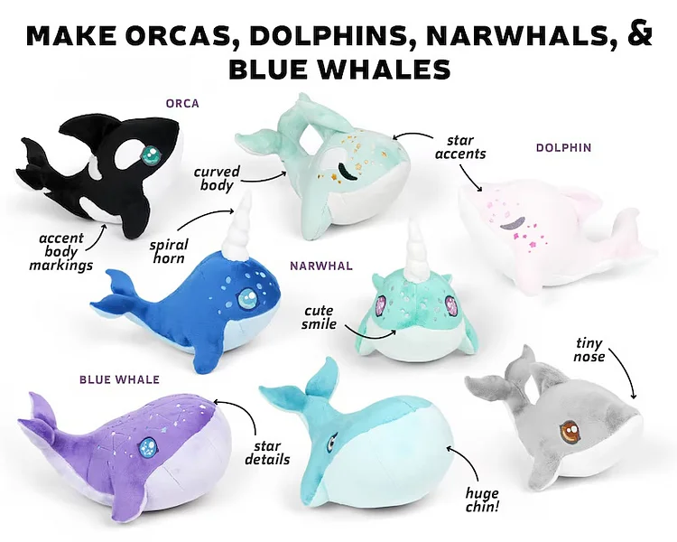 DIY Sea Mammals & Sharks Template Set - With Instruction