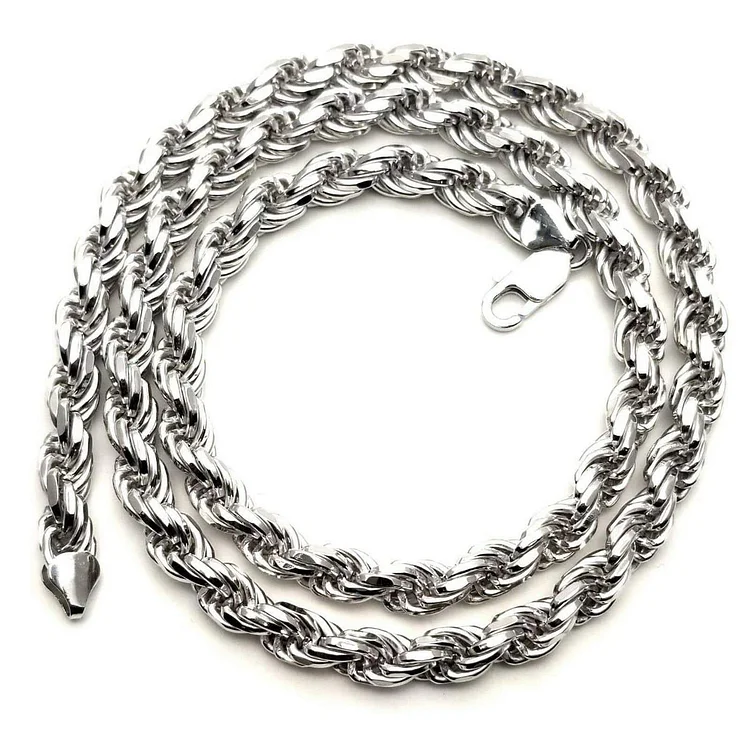 9mm Hip Hop Iced Out Bling Men's Twist Rope Chain-VESSFUL