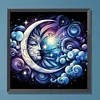 Peinture abstraite au diamant croissant de lune rond drill-30*30cm