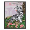 >SALE<Full Embroidery Eco-cotton Thread 14CT Printed White Tiger Cross Stitch 41x51cm
