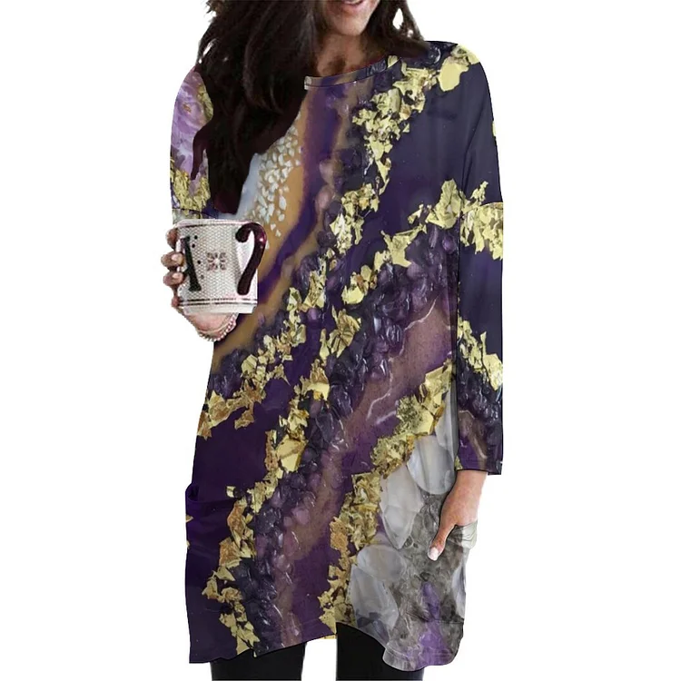 Personalized Design Women's Long Sleeve T-shirt Fashion Texture