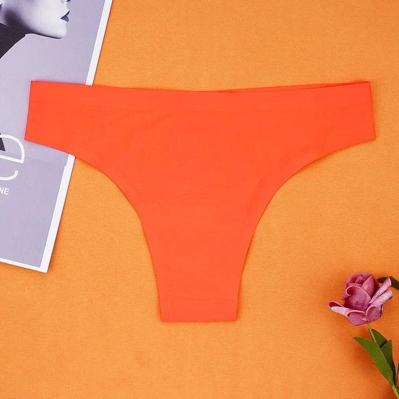 Billionm Panties Women Thong Lingerie Seamless Strings Ice Silk Woman Low-waist Knickers S-XL Underpants Tanga 6pcs/lot