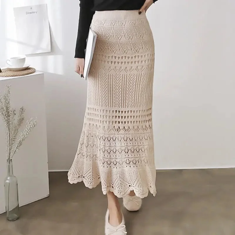 Toloer Crochet Design Midi Skirt-Outfit Ideas