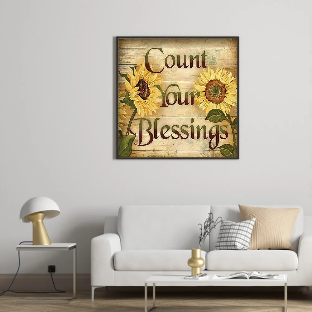 Diamond Painting - Full Round Drill - Sunflower Blessing(30*30cm)
