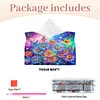 (24cm)Diamond Art Tissue Box Cover DIY PU Desktop Organizer Large(Flower)