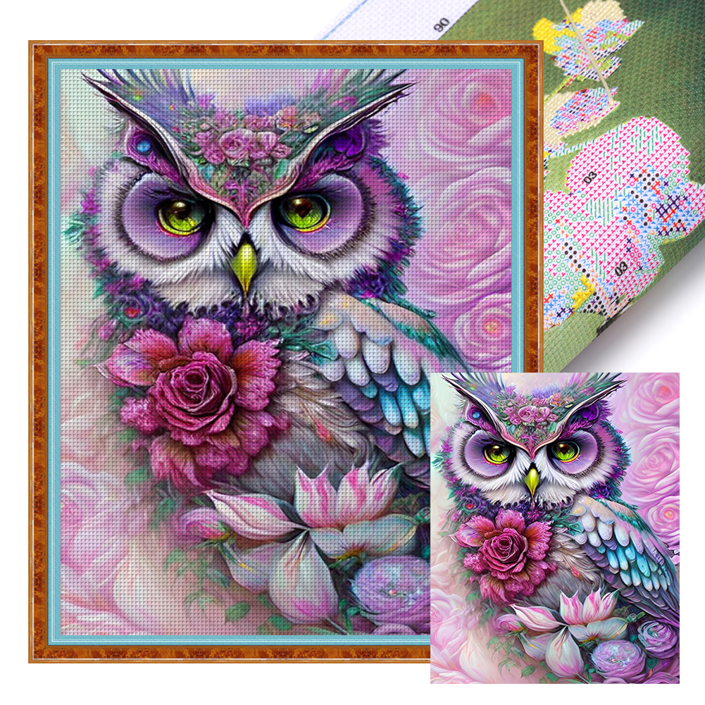 Owl Full 11CT Pre-stamped Canvas(40*50cm) Cross Stitch