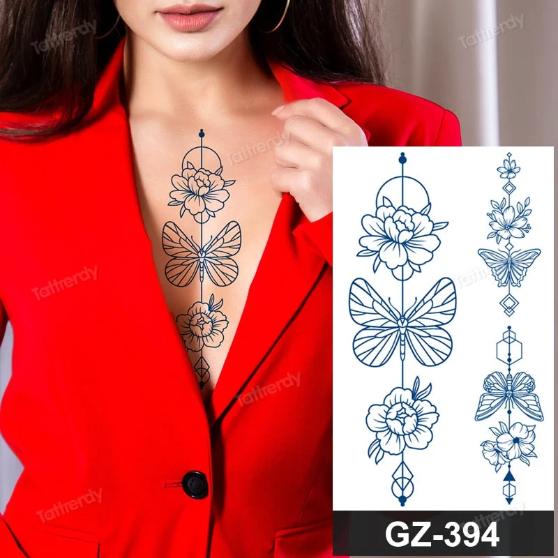 Juice Ink Lasting Waterproof Temporary Tattoo Sticker Dragon Snake Totem Tattoos Sun Wing Body Art Arm Fake Tatoo Women Men