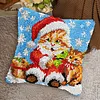 Christmas Cat-DIY Latch Hook Rug Pillowcase Kits 43*43cm tapestrymarket