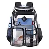 PVC Clear Outdoor Backpack Multi Pocket Transparent Sports Backpack Hiking Bag