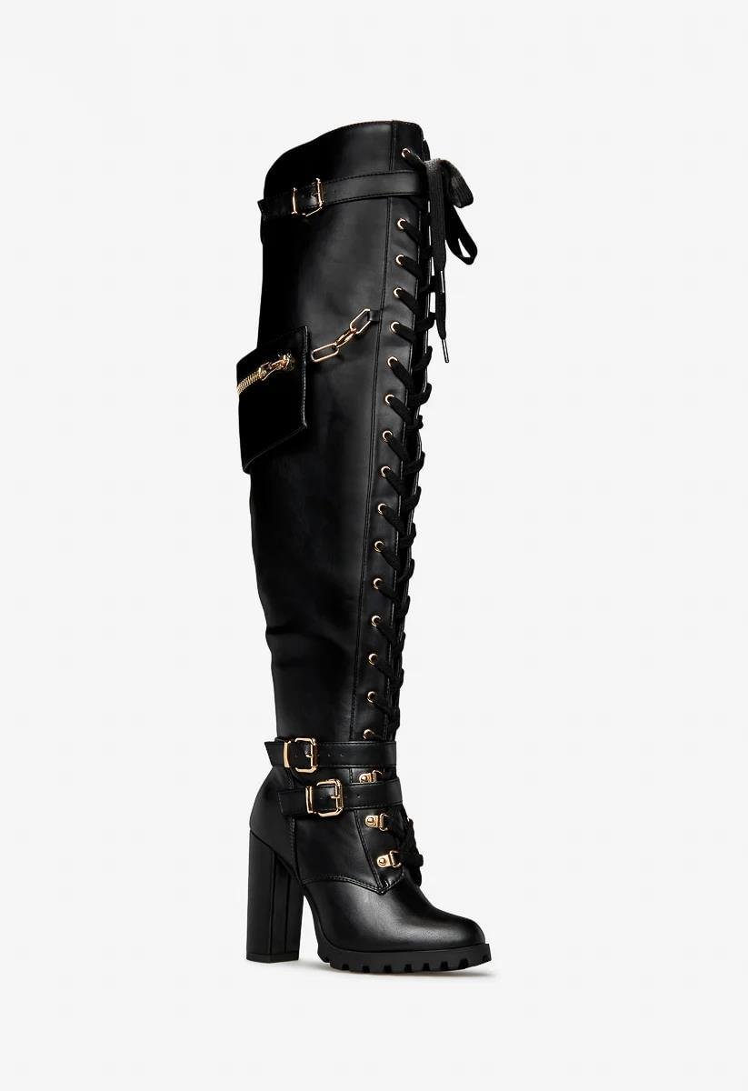 elira high block heel boot