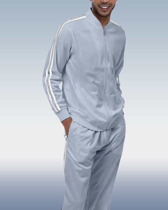 silver tracksuit mens