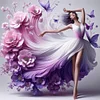 (Stamped/Counted) Flower Dress Girl-11CT Cross Stitch 45*45cm tapestrymarket