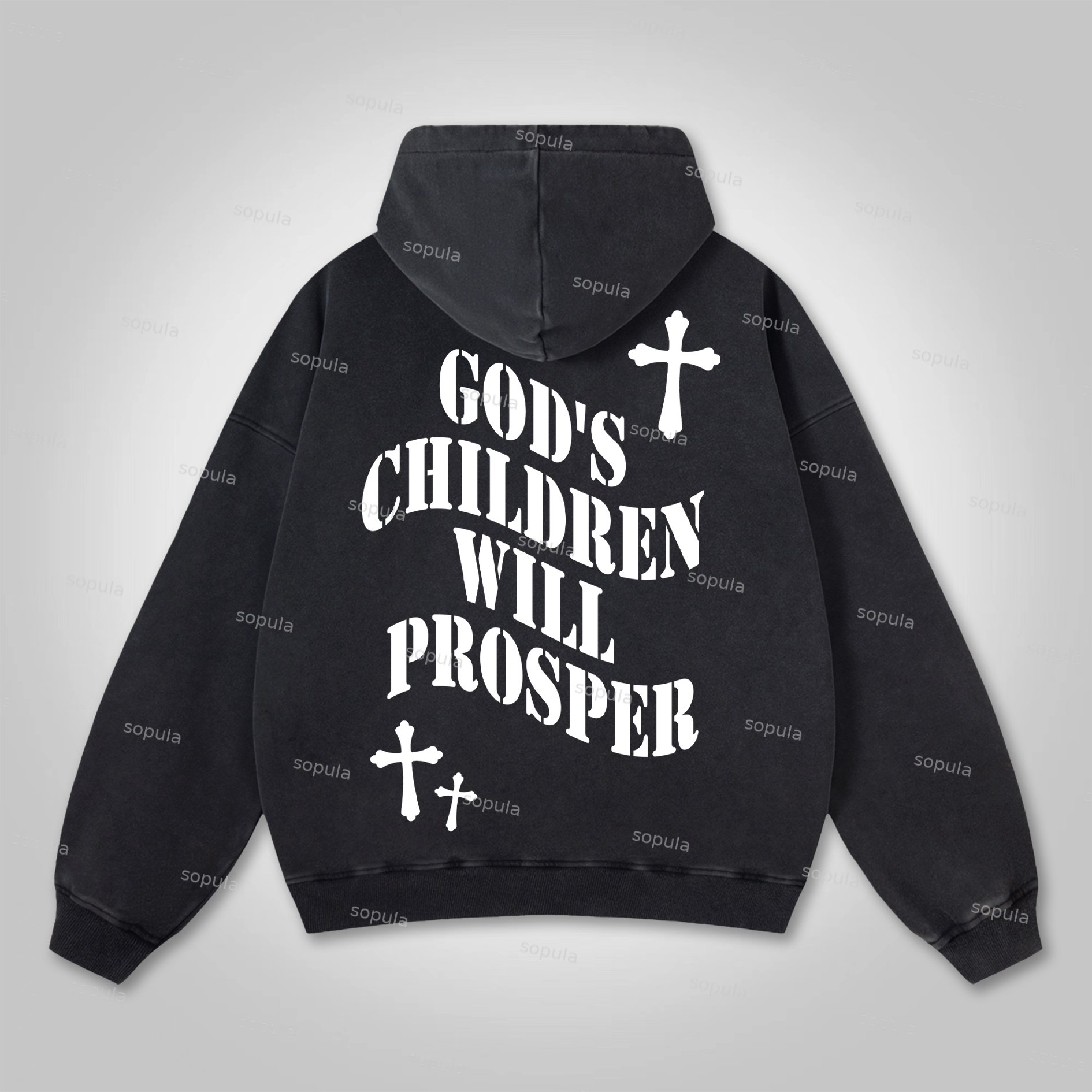 Sopula Vintage God's Children Will Prosper Graphic Washed Hoodie - Sopula｜Premium Graphic Tees & Graphic Clothing