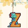 Diamond Painting Double Sided Dinosaur Letters Z Keychain Pendant