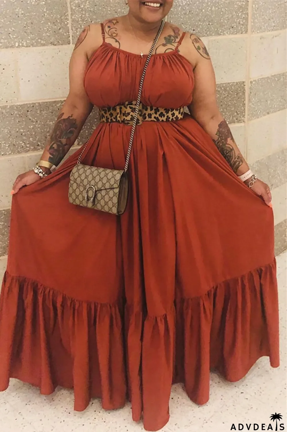 Dark Gray Sexy Casual Solid Backless Spaghetti Strap Loose Sling Dress