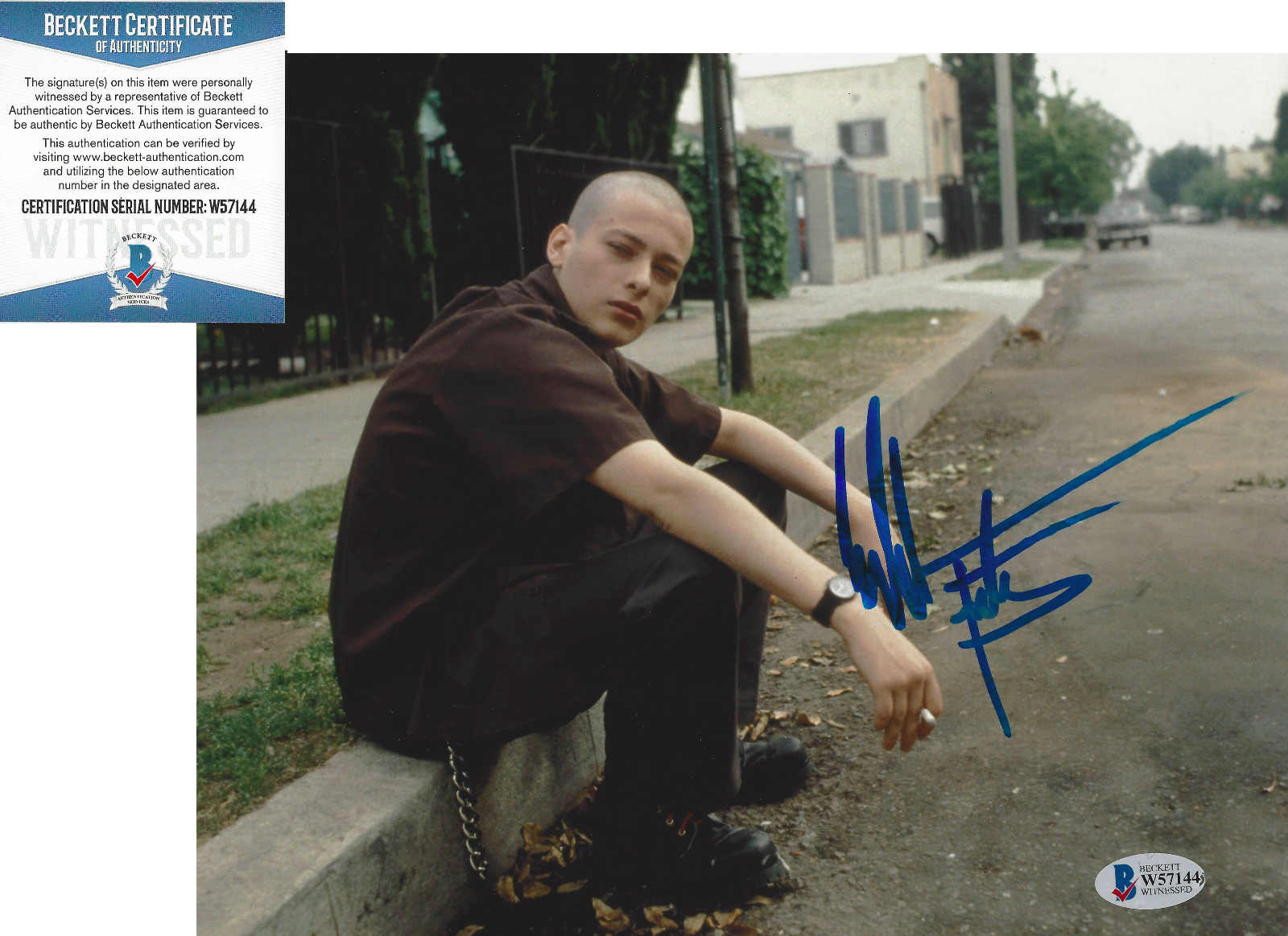 EDWARD FURLONG SIGNED AMERICAN HISTORY X 8x10 MOVIE Photo Poster painting BECKETT COA BAS PROOF