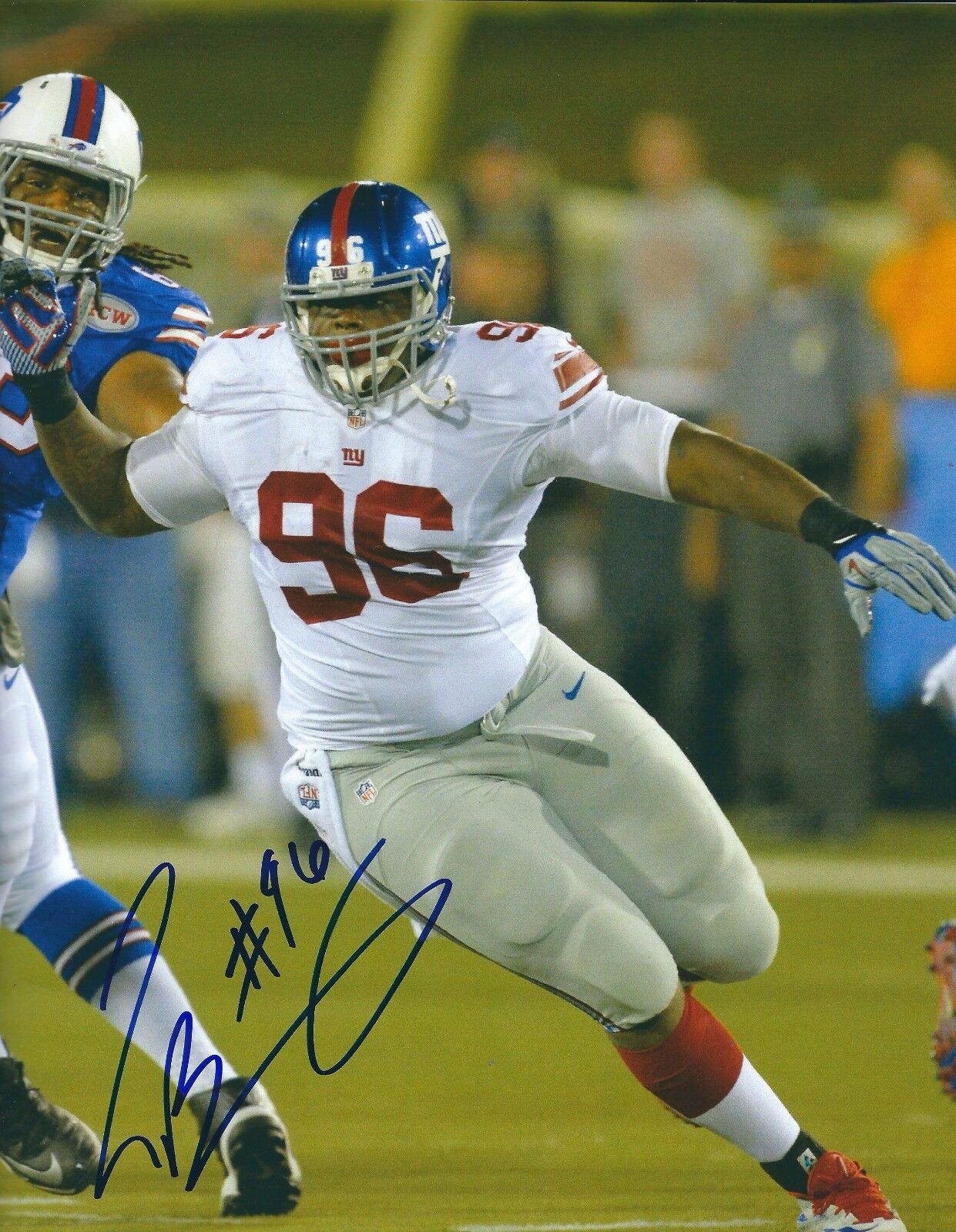 Autographed JAY BROMLEY 8X10 New York Giants Photo Poster painting with COA