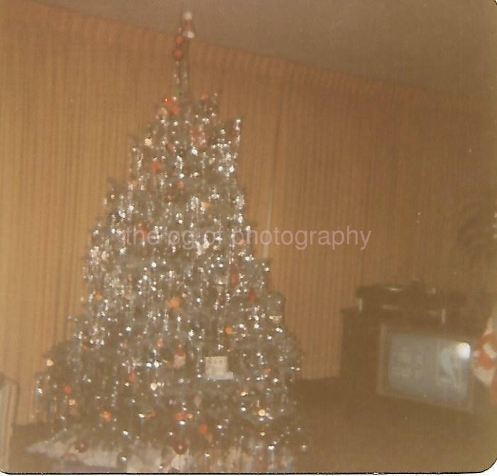 1970s Christmas Tree FOUND COLOR Photo Poster paintingGRAPH Original Snapshot VINTA 03 8 F