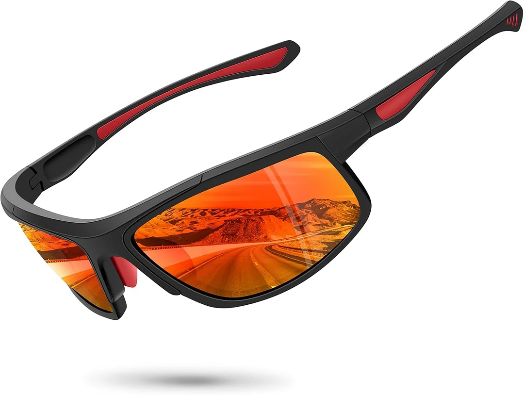 Sports Sunglasses for Men Women Polarized UV Protection Fishing Driving Cycling Bik Running Wrap Around Sun Glasses