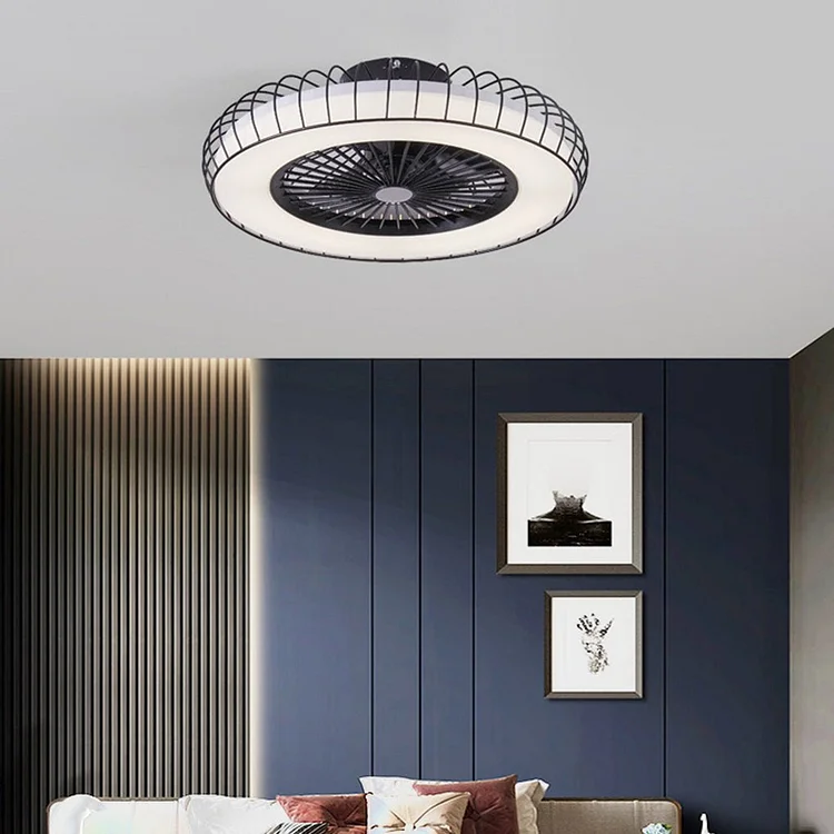 Nordic Invisible Fan Bladeless Stepless Dimming Integrated Ceiling Fan Lamp - Appledas