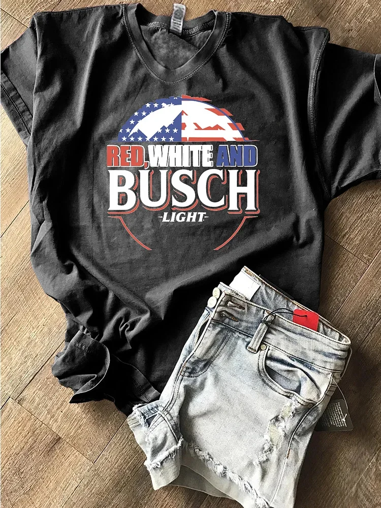 Red White and Busch Light Unisex V-neck T-Shirt