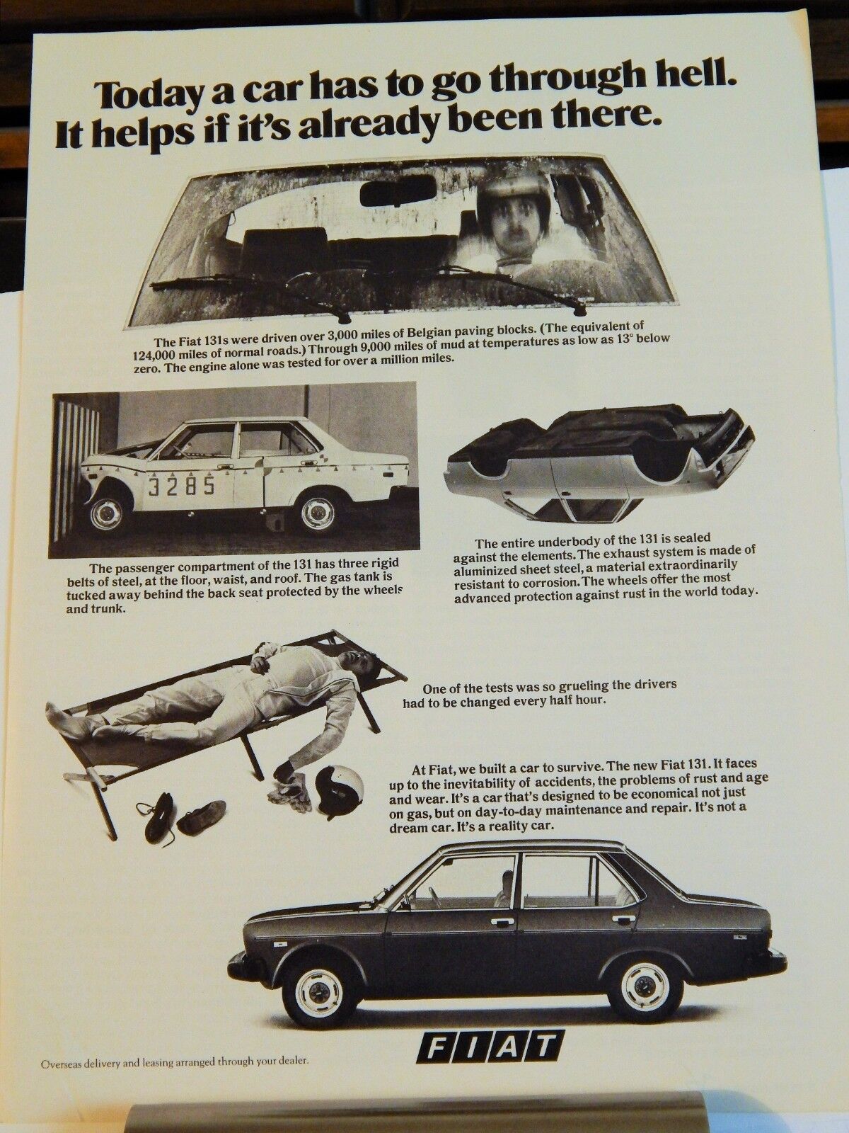 FIAT 131 CAR ORIGINAL VTG 1975 Photo Poster painting AD, RARE COLLECTIBLE, HIGHLY SOUGHT ITEM