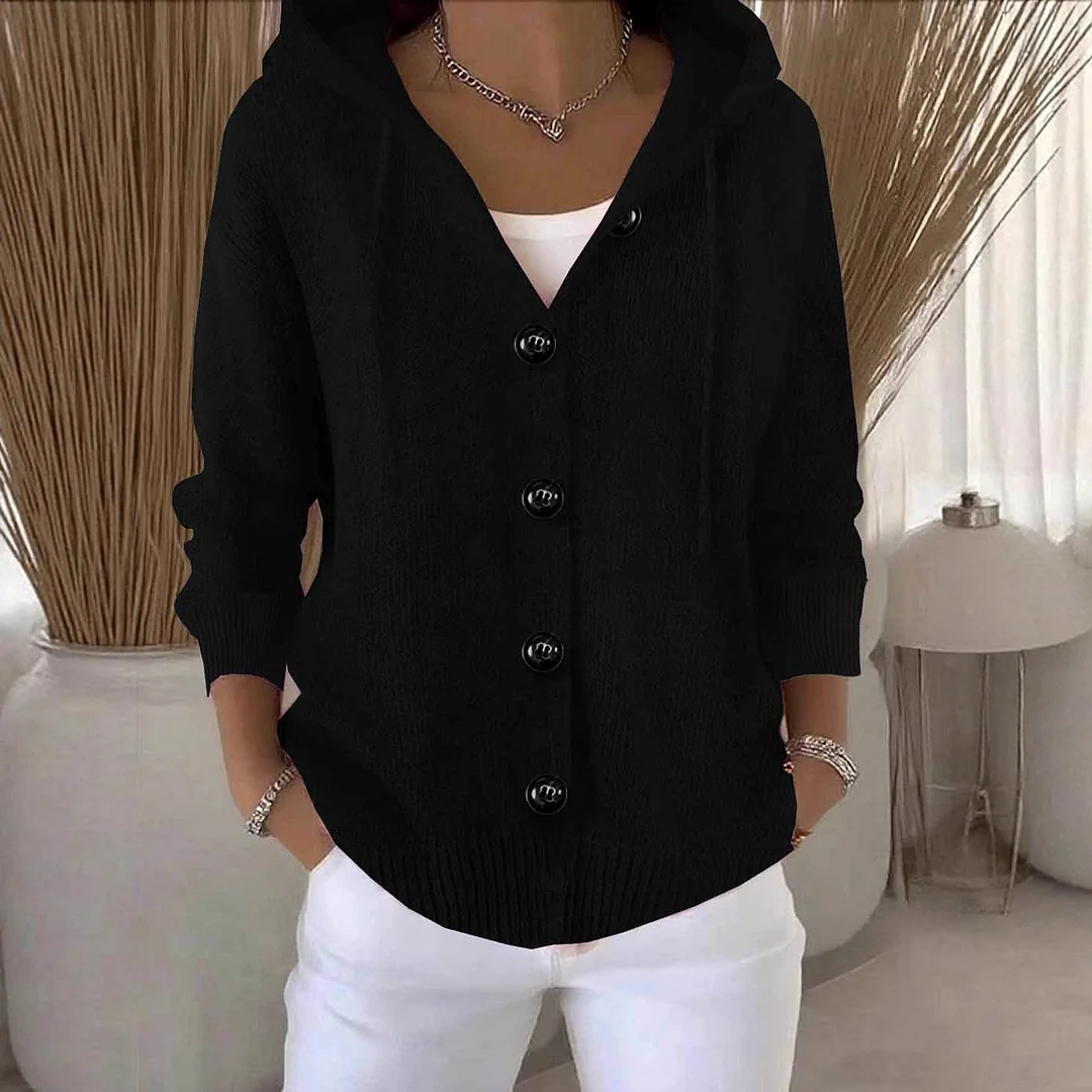 Athvotar Athvotar Sheintemu Spring/Autumn Hooded Long-Sleeved Button Sweater Cardigan