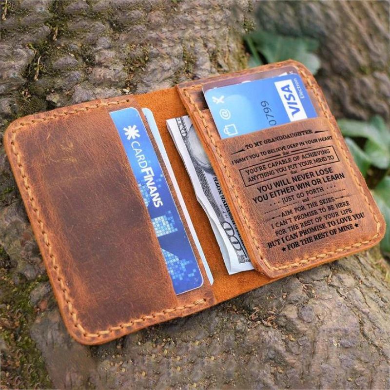 Unique Gift To My Granddaughter - Leather Bifold Wallet