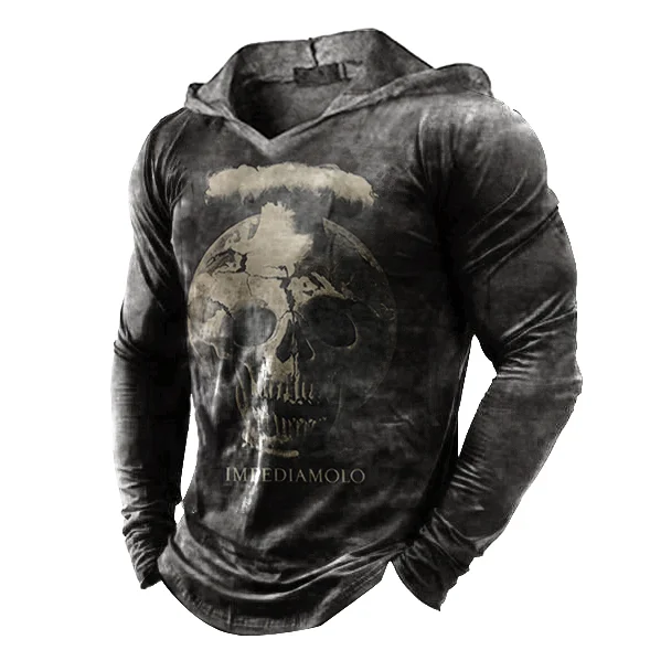 Men's Nuclear Phase-out Skull Mushroom Cloud Environmental Protection Safety Hoodies / [viawink] /