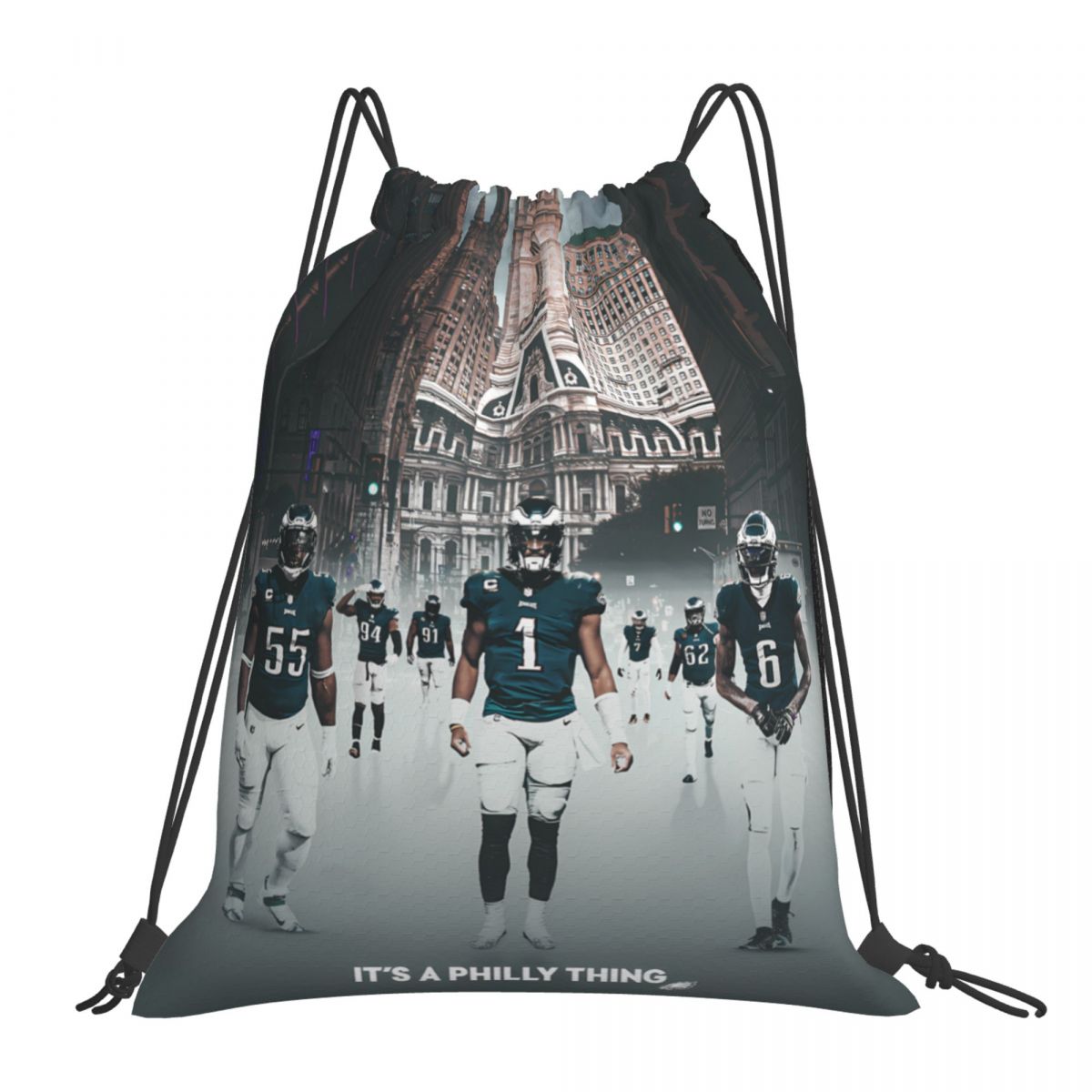 Philadelphia Eagles It's A Philly Thing Unisex Drawstring Backpack Bag Travel Sackpack