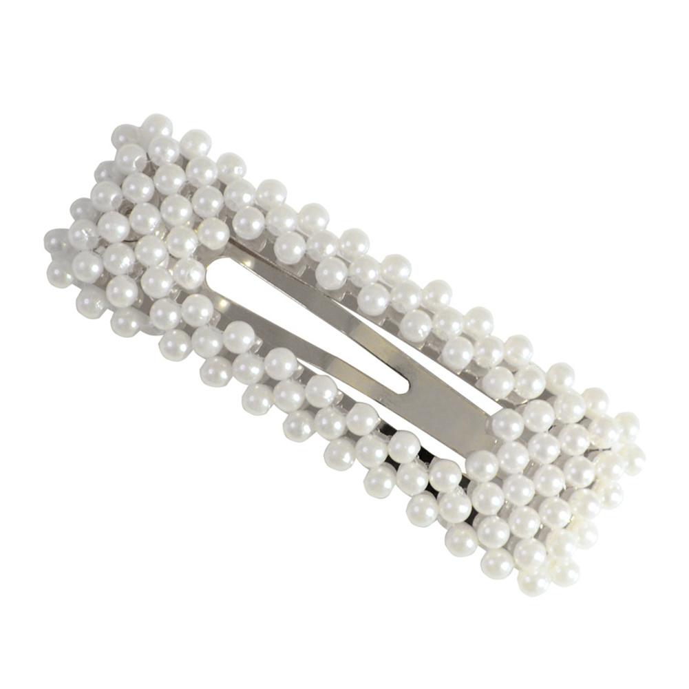 

Girls Square Hair Clips Women Elegant Hairgrips Imitation Pearl BB Hairpin, Gold, 501 Original
