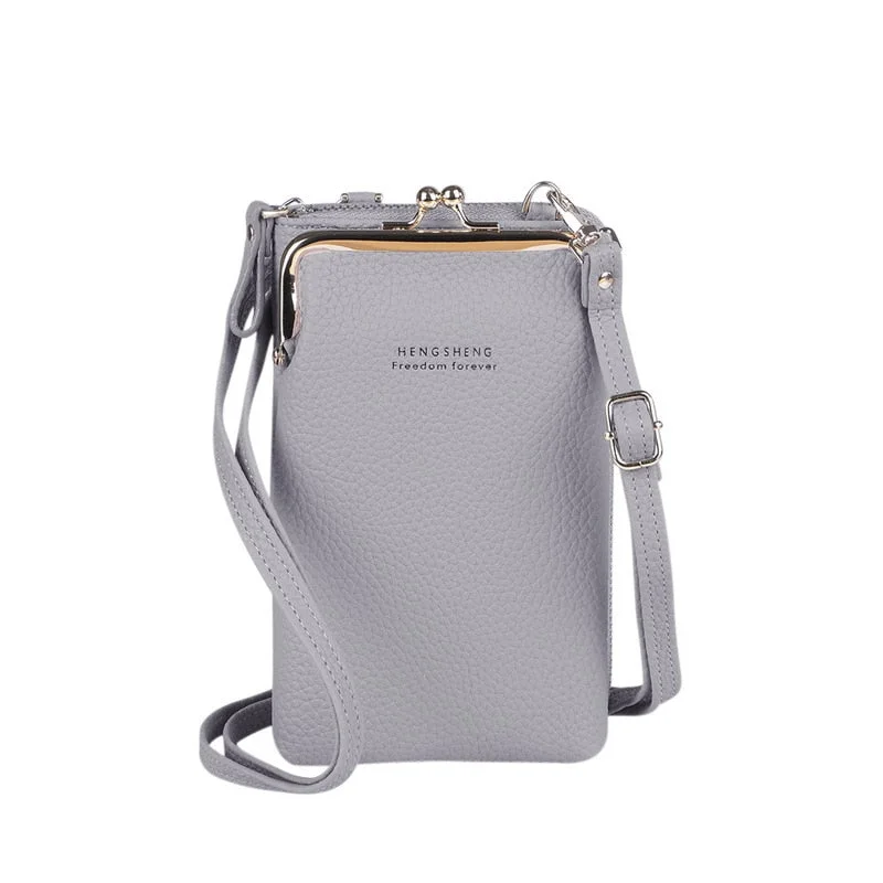 Brand Crossbody Bags Touch Screen Cell Phone Purse Bag Smartphone Wallet Metal Leather Shoulder Strap Handbag Women Bag