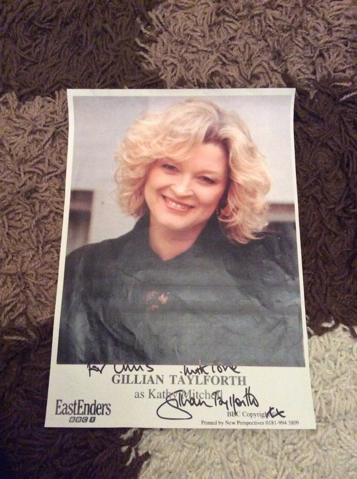 GILLIAN TAYLFORTH (EASTENDERS) SIGNED Photo Poster painting PAPER- SIZE A4