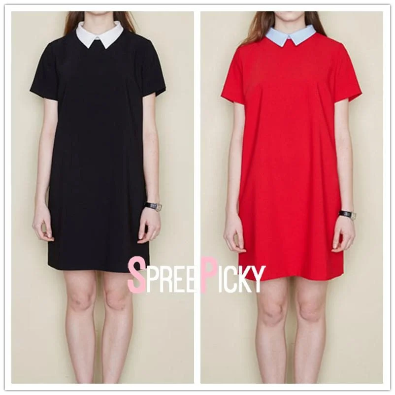 Red/Black Sweet Loose Dress SP179345