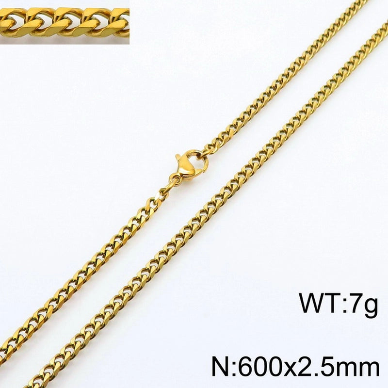 Fashion Hip Hop Stainless Steel Multi-Specification Six-Sided Grinding Men’s And Women’s Jewelry Suit