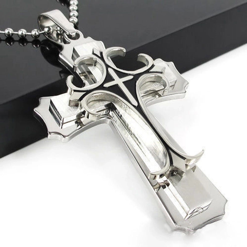 Hip-hop Retro Cross Metal Plating Gold Plated Men’s Pendant Necklace