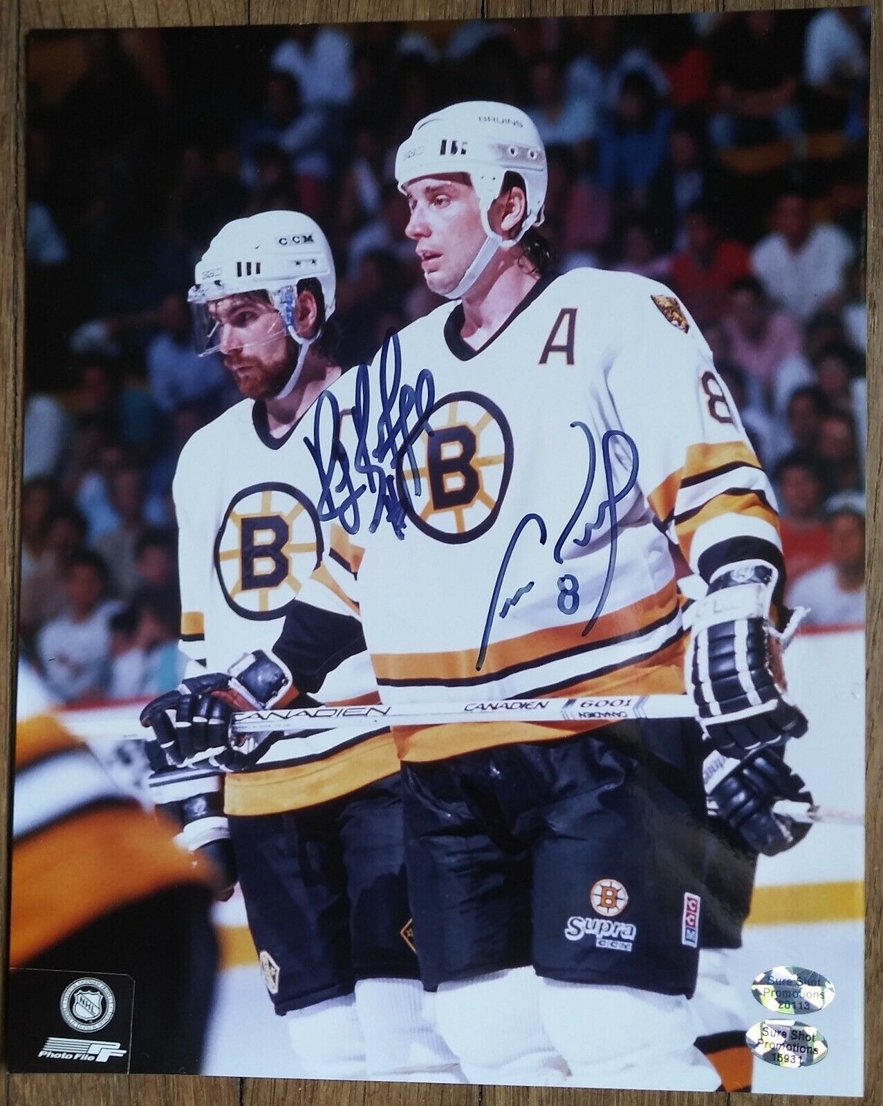 RAY BOURQUE & CAM NEELY AUTOGRAPHED BOSTON BRUINS 8X10 Photo Poster painting WITH COA