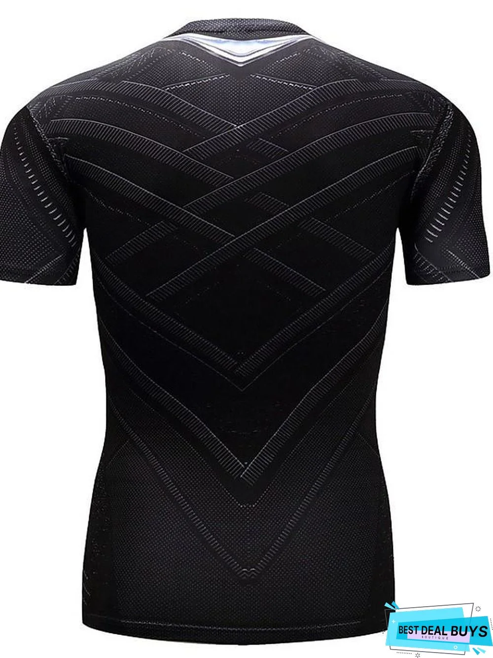 Men's 3D Graphic Print Slim T-Shirt Active Punk & Gothic Daily Sports Going Out Round Neck Black / Summer / Short Sleeve