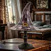 Resin Stained Glass Witch Hat Lamp USB Powered Gothic Wizard Hats Night Light Halloween Home Decor Accent Lamps for Home Office Dormitory Bar Decorate
