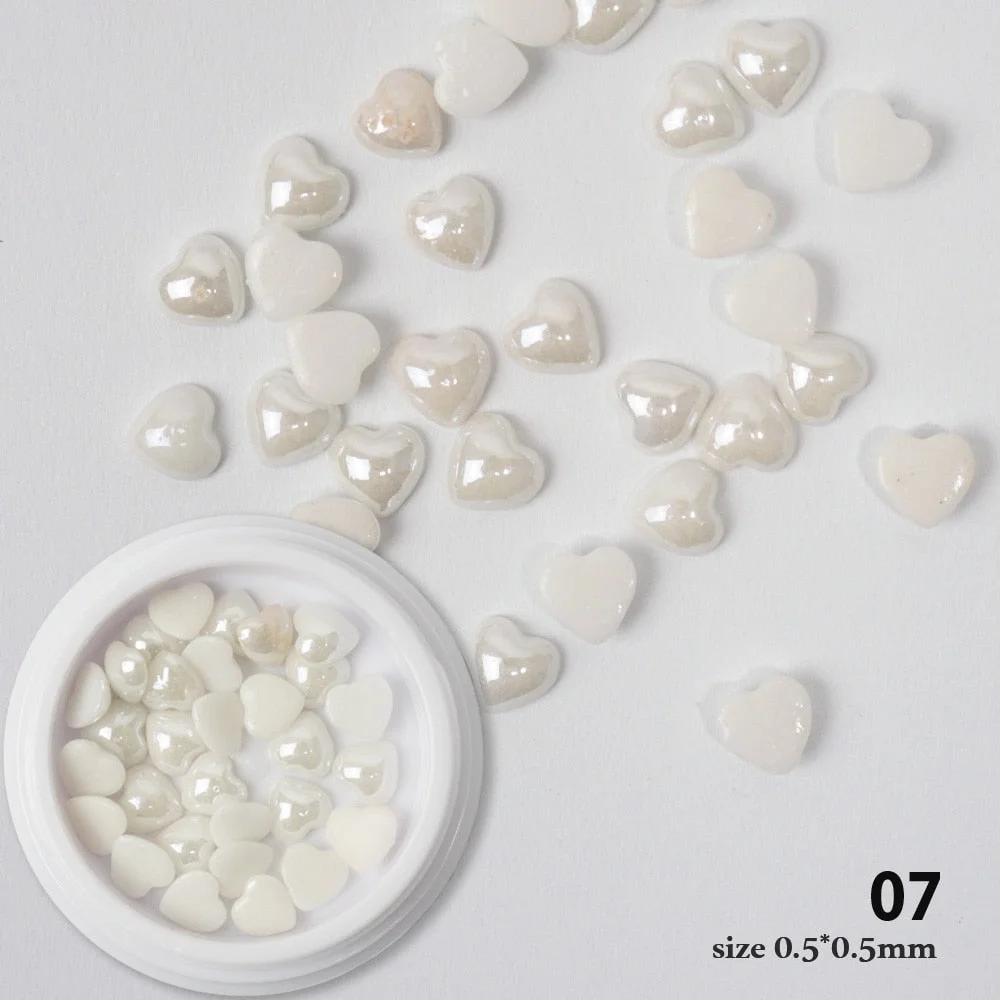 1Bag Mixed Colourful Heart Star Pearl Heart Nail Art Decorations Accessory Soft Nail Art Jewelry Manicure Accessories