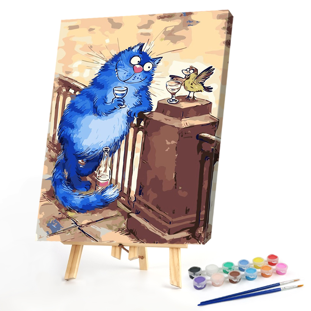

40*50CM - Paint By Numbers - Blue Cat, 501 Original