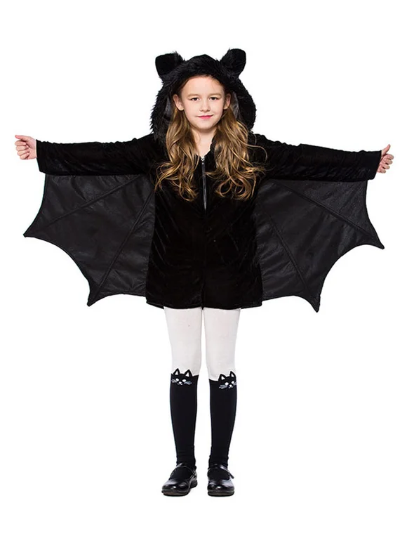 Kids Carnival Cosplay Bat Black Jumpsuit Novameme
