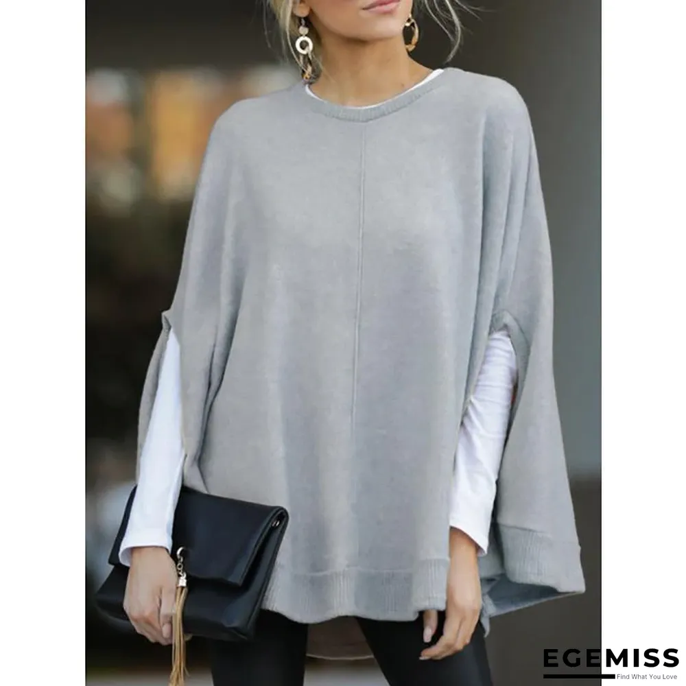 Casual Knitted Fall Solid Blouse | EGEMISS