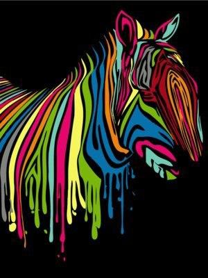 

Abstract Colored Zebra Horse – Paint By Numbers - 40*50CM, 501 Original