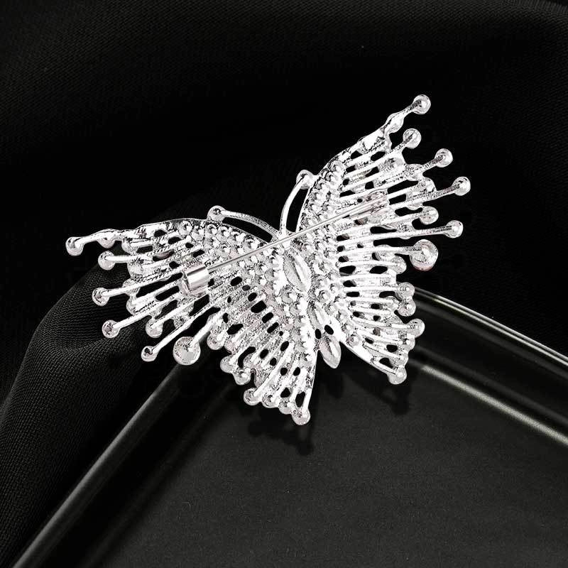 Hip-Hop Vintage Style Pin Butterfly Alloy Rhinestone Women's Brooches