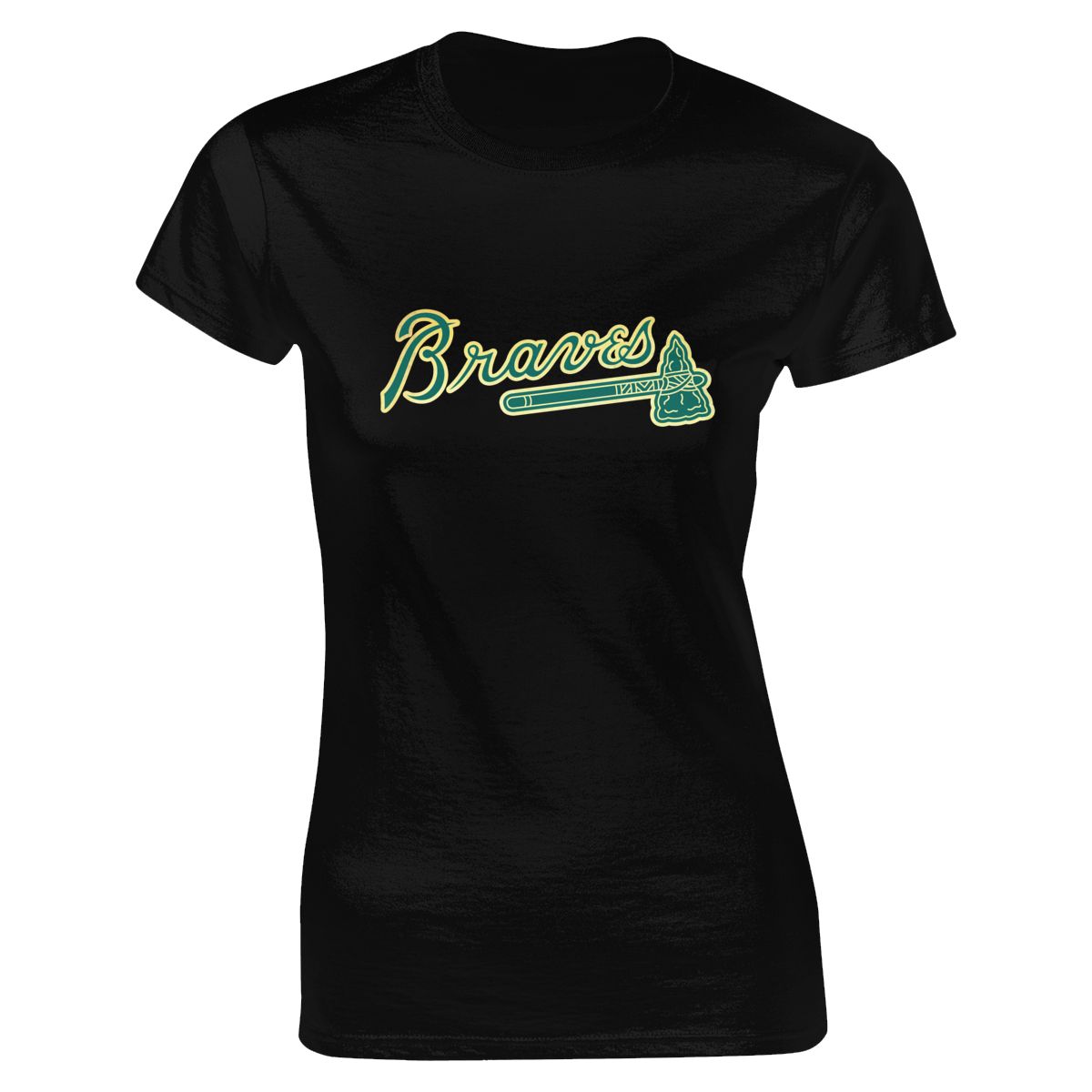 Atlanta Braves St Patrick's Day Primary Logos Women's Classic-Fit T-Shirt