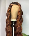 13x4 Full Lace Frontal Wig WavyWig 26inches highlight Hair Pre Plucked Human Hair Wig