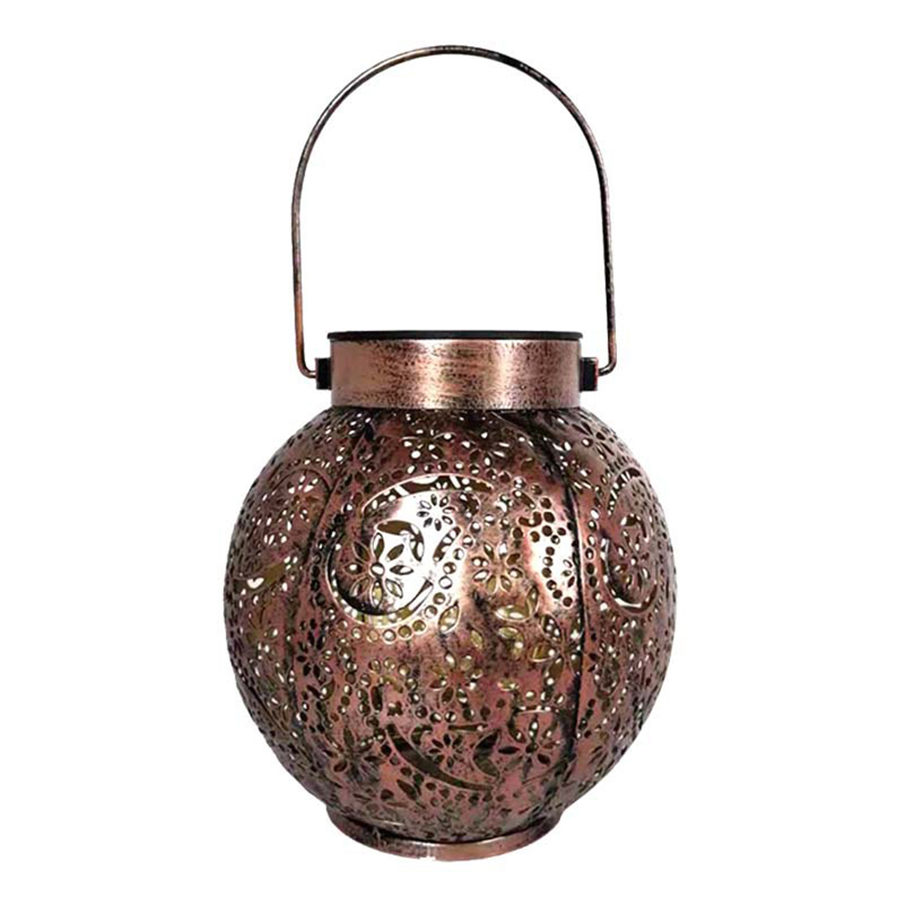 

LED Solar Lantern Wrought Iron Flower Projection Hanging Lamp Garden Decor, 501 Original