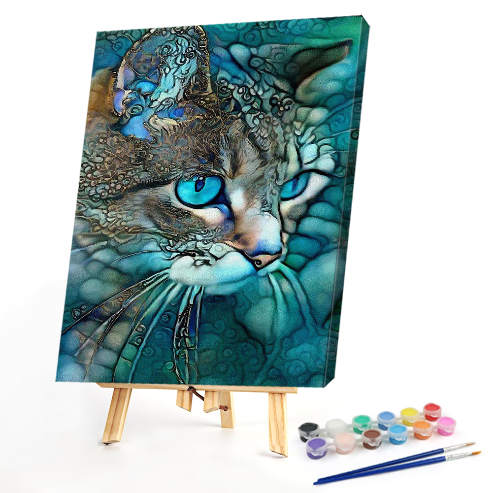 

40*50CM - Paint By Numbers - Psychedelic Cat, 501 Original